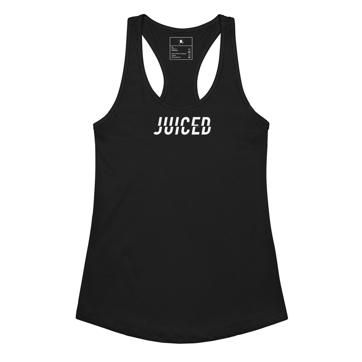 Racerback Tank Top Damen in Schwarz – Vorderansicht
