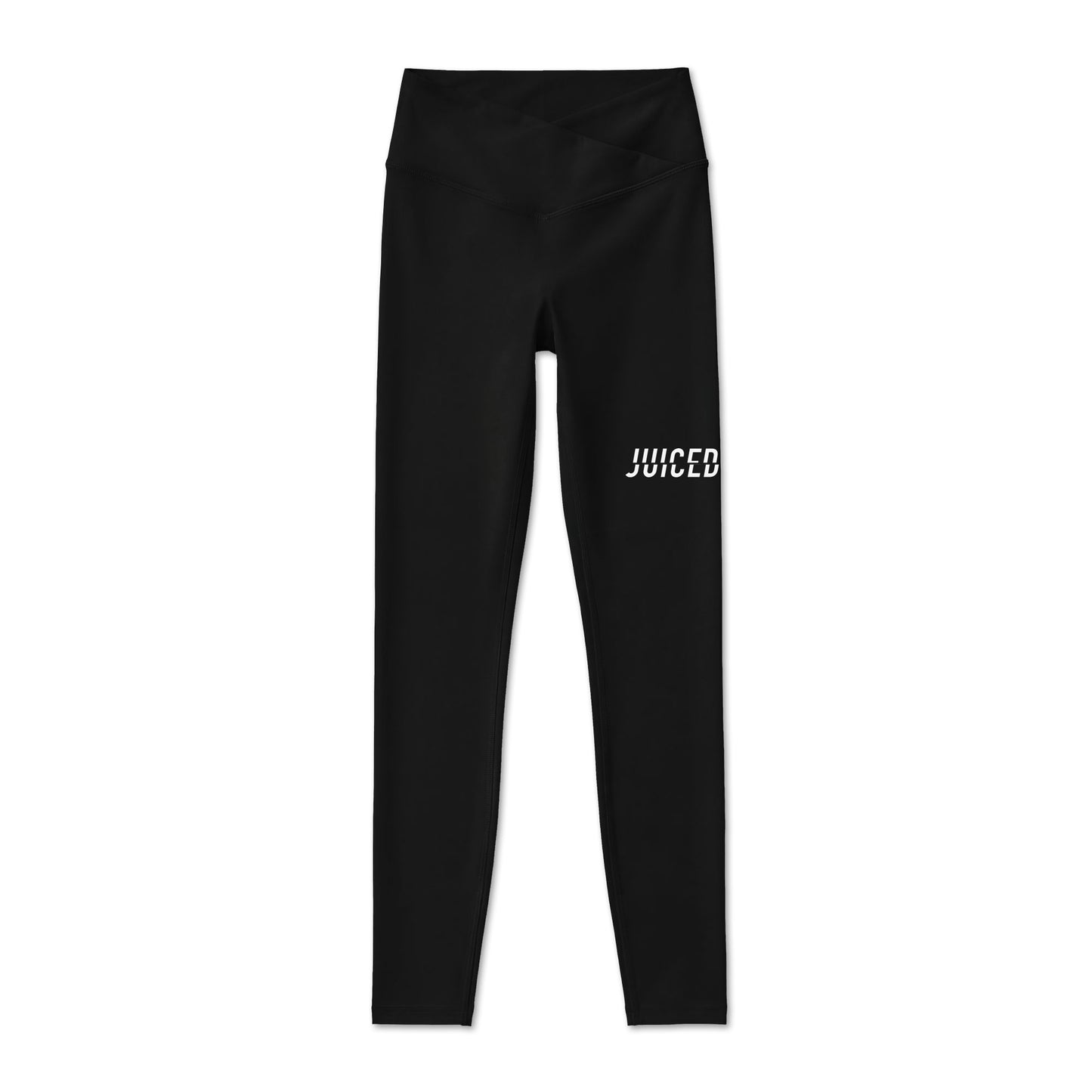 Sport-Leggings Damen High Waist in Schwarz – Vorderansicht