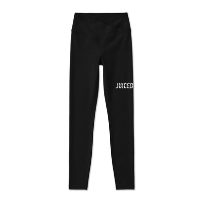 Sport-Leggings Damen High Waist in Schwarz – Vorderansicht